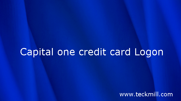 Capital one credit card login