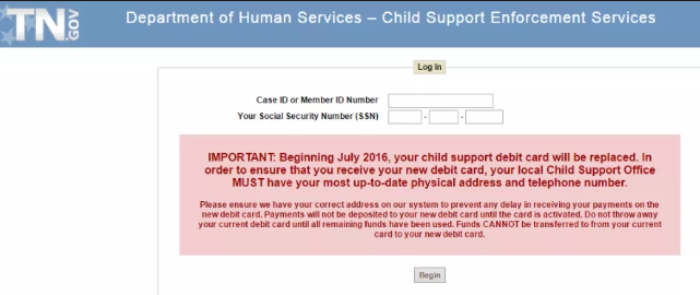 Tennessee Child Support Login