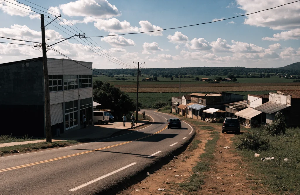 Cidade do interior paranaense e sua ligação com a paisagem rural.
